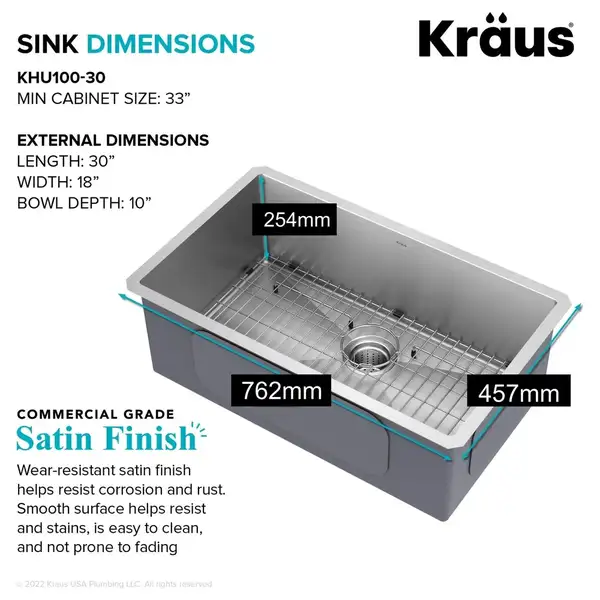 Kraus Precision™ мойка, нерж. сталь (KHU100-30)