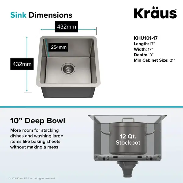 Kraus Standart PRO мойка, сталь (KHU101-17)