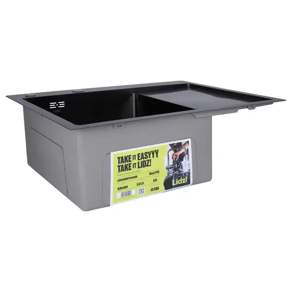 Lidz Handmade мийка кухонна, чорна (LDH6350BRPVD45590)