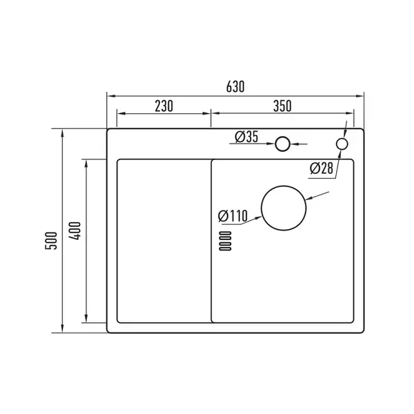 MIXXUS MH6350R кухонная мойка, нержавейка (MI7046)