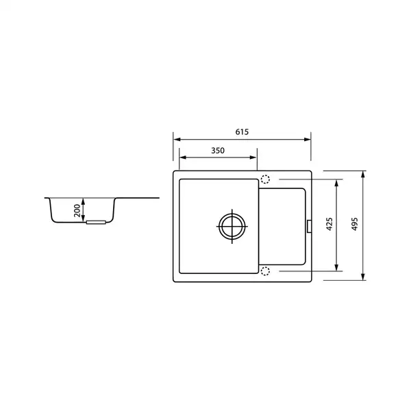 ZERIX ZS-6250S-14 кухонна мийка, чорна (ZX4594)