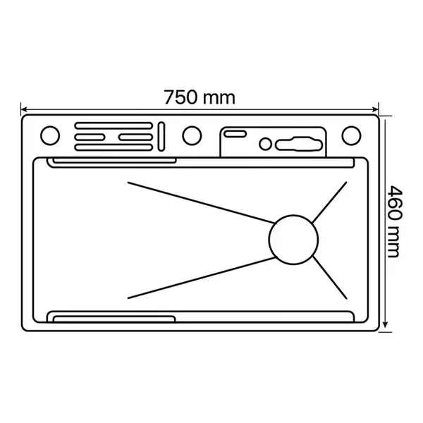 ZERIX ZH7546 Кухонная мойка, нержавеющая сталь (ZX5684)