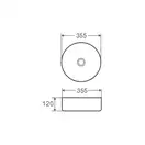 MIXXUS PREMIUM Topper-0101 Умивальник накладний 36 см, білий (MP6489)