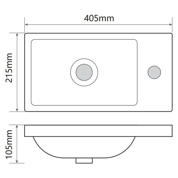 MIXXUS PREMIUM Quadro-1501 Умывальник врезной 40х22 см, белый (MP6502)