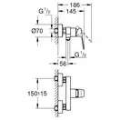 Grohe Cubeo смеситель для душа, черный матовый (1018242430)