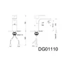 AIM DG01110 Змішувач для раковини, чорний (DG01110) (DG01110 matte black)