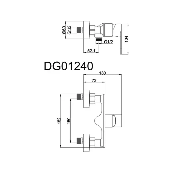 AIM DG01240 змішувач для душу, сірий (DG01240) (DG01240 gun grey)
