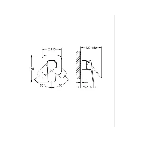 Grohe Cubeo смеситель душа, чёрный (1018302430)