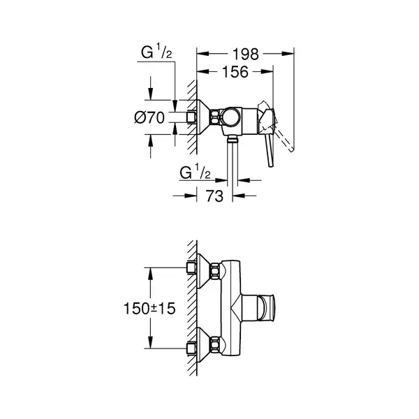 Grohe Start Classic смеситель для душа, хром (23786000)