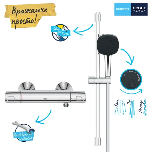 Grohe Precision Trend термостат для душа, хром (34237003)