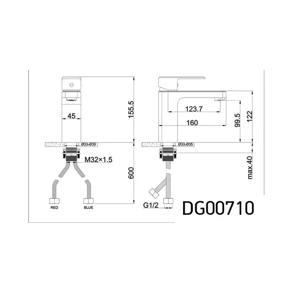 AIM DG00710 Смеситель для раковины, хром (DG00710 chrome)
