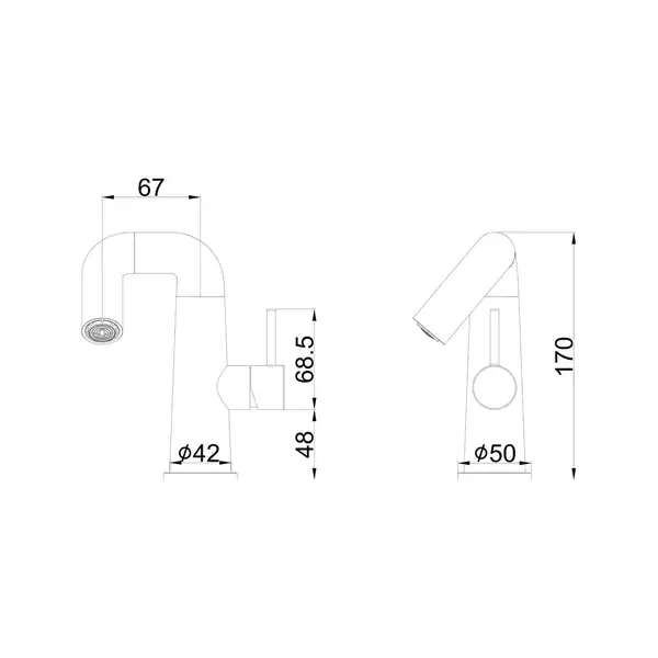 AIM Elephant змішувач для раковини, хром (DG04710-3) (DG04710-3 chrome)