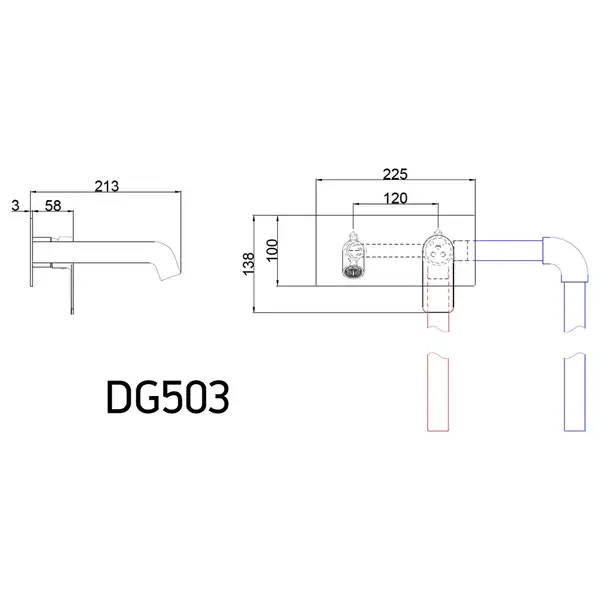 AIM DG503 змішувач для раковини, чорний (DG503) (DG503 matte black)