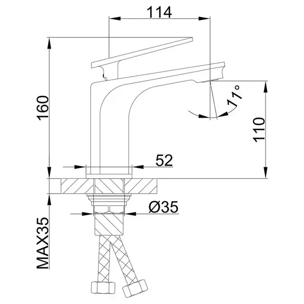 FRAP F1057 смеситель для раковины, хром (F1057)