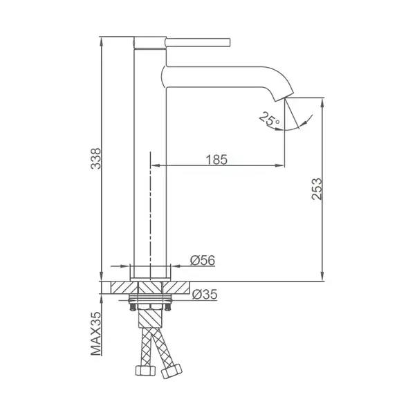 GAPPO G1006-26 смеситель для раковины, чёрный (G1006-26)
