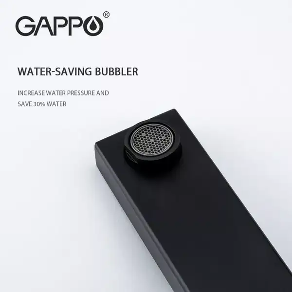 GAPPO G1017-16 Смеситель раковины, чёрный (G1017-16)