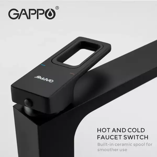 GAPPO G1017-62 смеситель для раковины, чёрный