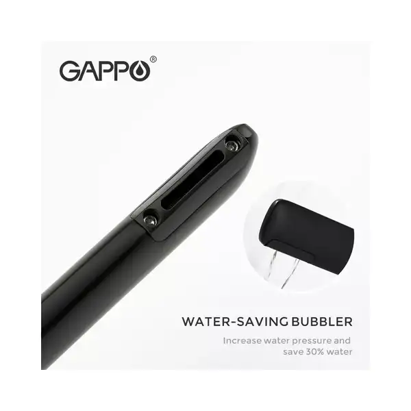 GAPPO G1052-86 смеситель для раковины, чёрный
