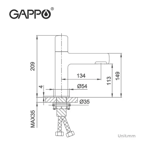 GAPPO G1052-86 смеситель для раковины, чёрный