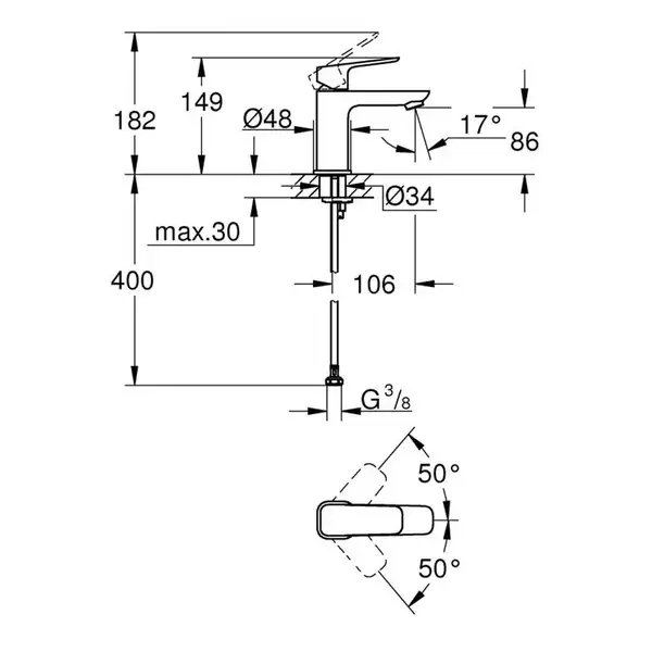 Grohe Cubeo смеситель, чёрный матовый (1016992430)