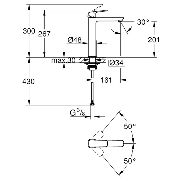 Grohe Cubeo смеситель XL, чёрный матовый (1017292430)