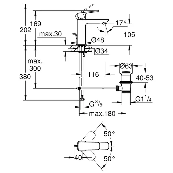 Grohe Cubeo смеситель, матовый чёрный (1017492430)