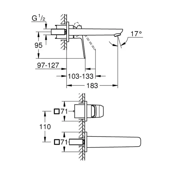 Grohe Cubeo смеситель для раковины, хром (1017880000)