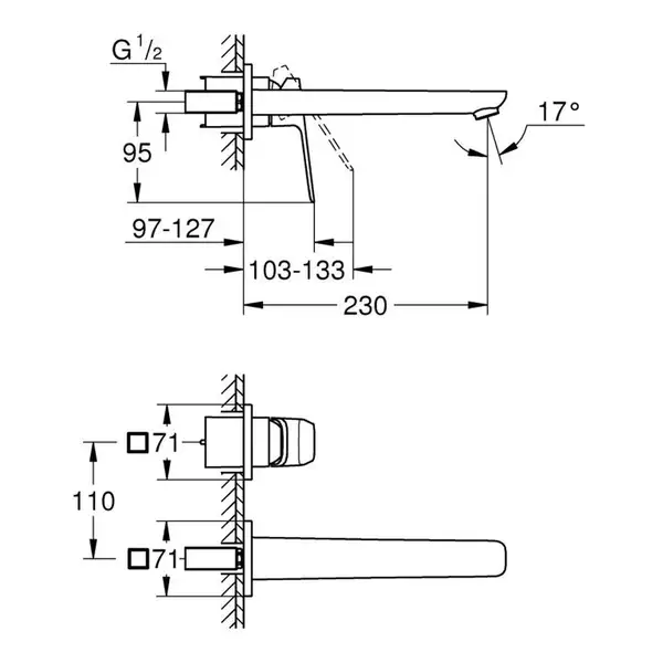 Grohe Cubeo смеситель раковины, Хром (1017890000)