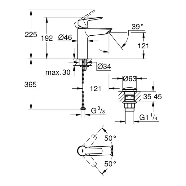 Grohe QuickFix Start M смеситель, чёрный (CV031145)