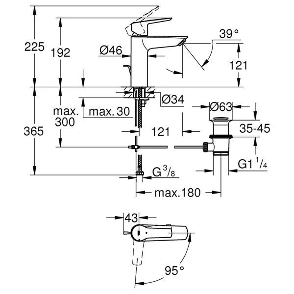 Grohe QuickFix Start ES смеситель, хром (CV036249)