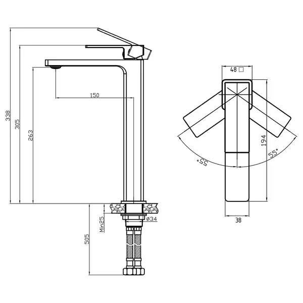Qtap Gemini змішувач, чорний (QTGEM269GMB45680)