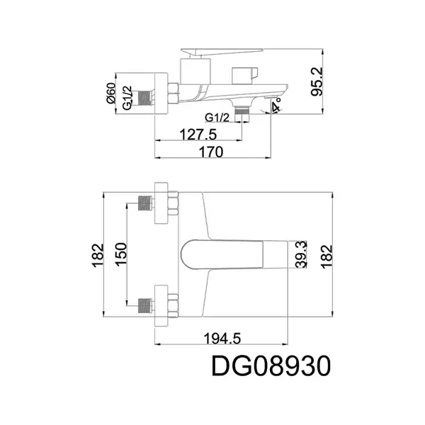 AIM DG08930 змішувач для ванни, хром (DG08930) (DG08930 chrome)