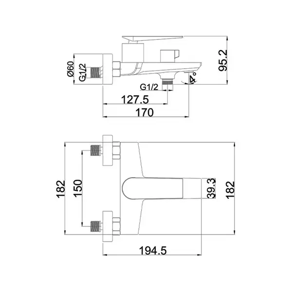 AIM DG08930 змішувач для ванни, хром (DG08930) (DG08930 chrome)