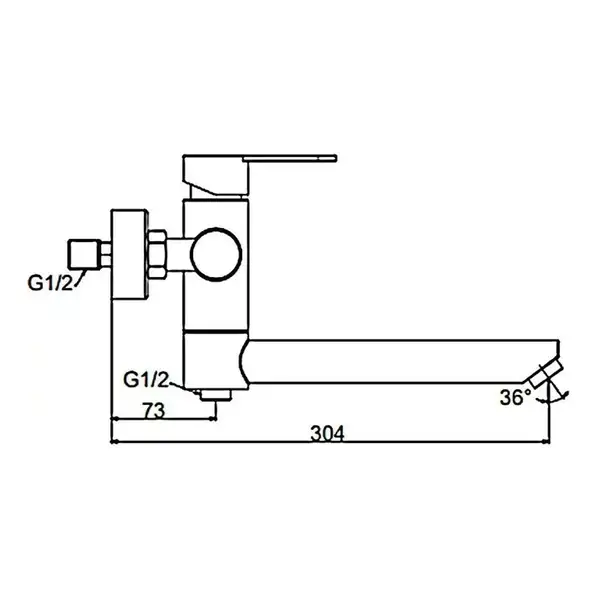 FRAP F32801-6 змішувач для ванни, чорний