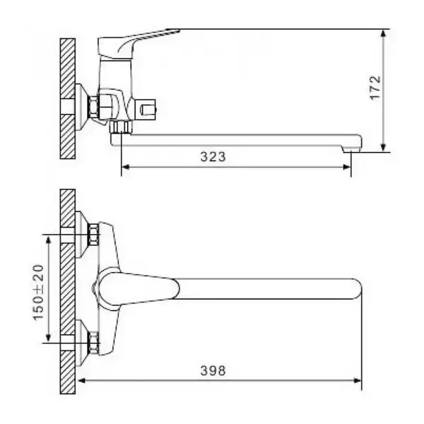 GAPPO G2236 змішувач для ванни, хром (G2236)