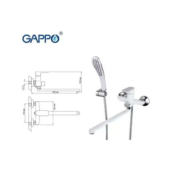 GAPPO G2248 змішувач для ванни, хром (G2248)