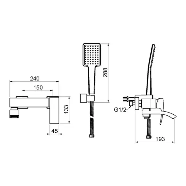 GAPPO G3207-6 змішувач для ванни, чорний