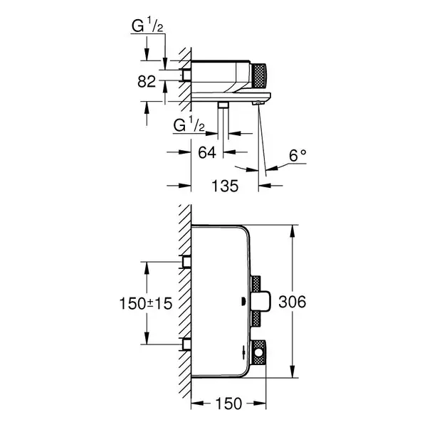 Grohe Grohtherm SmartControl термостат, чёрный (102168kf00)