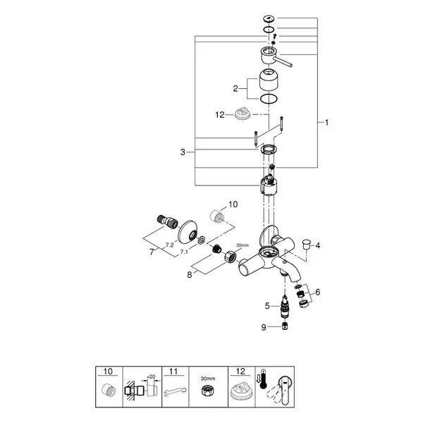 Grohe Start Classic смеситель ванны, хром (23787000)