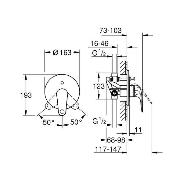 Grohe Swift Смеситель для ванны, хром (24336001)