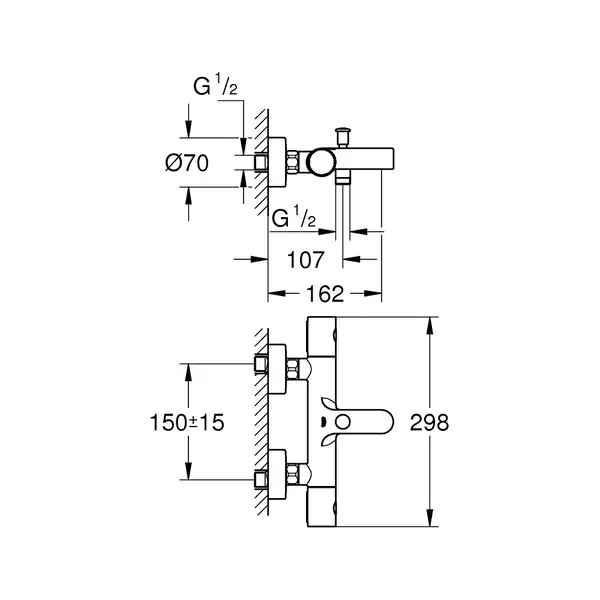Grohe Grohtherm 800 Смеситель, хром (34772000)