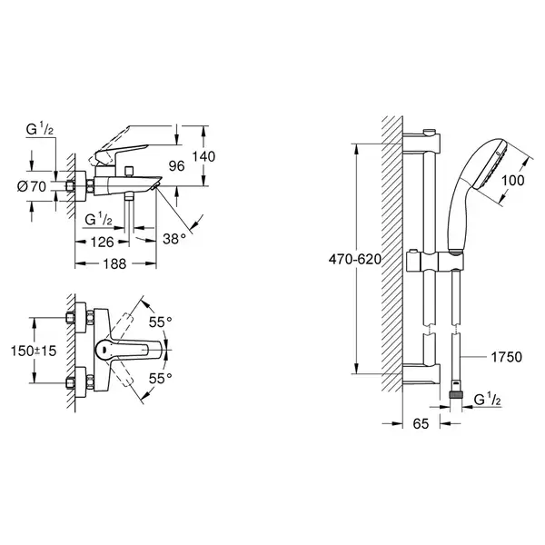 Grohe QuickFix Start смеситель, черный (CV032745)