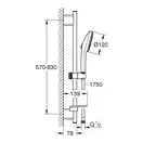 Grohe Vitalio Joy+ душ. гарнитур, чёрный (1348662430)