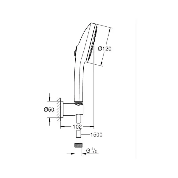 Grohe Vitalio Joy+ 120 Душевой набор, чёрный (1348652430)