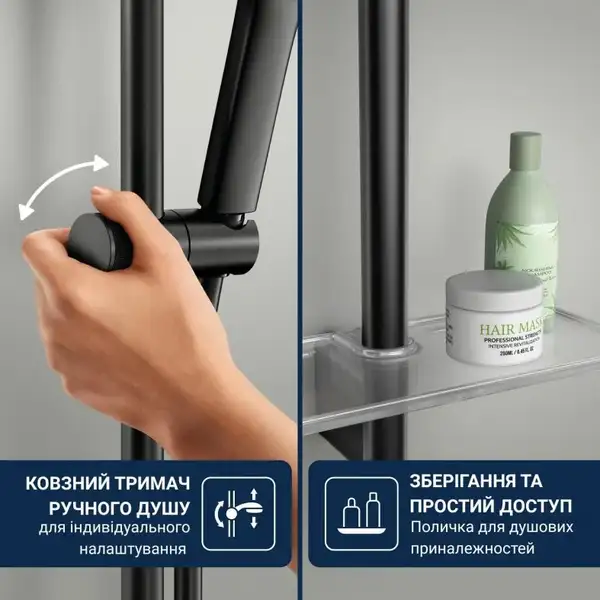 Grohe Vitalio Joy+ душ. гарнитур, чёрный (1348662430)