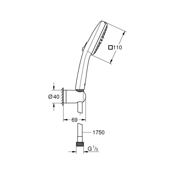 Grohe Vitalio 110 Душевой набор, чёрный (263992431)