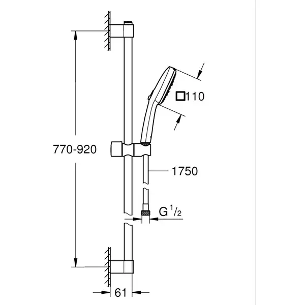 Grohe Tempesta Cube 110 Душевой набор, Хром (26909003)