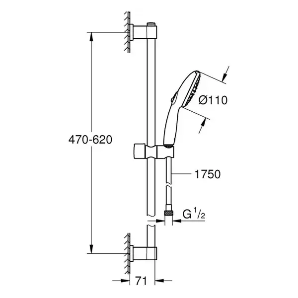 Grohe Vitalio Start 110 гарнитур, чёрный (279482431)
