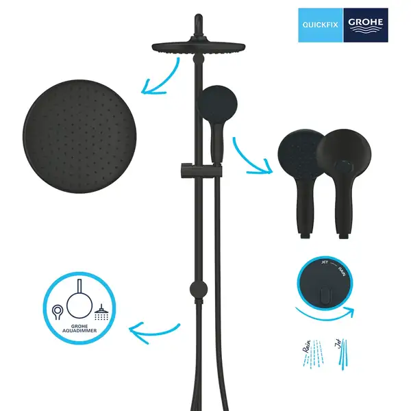 Grohe Vitalio Start душевая система, чёрная (266802431)