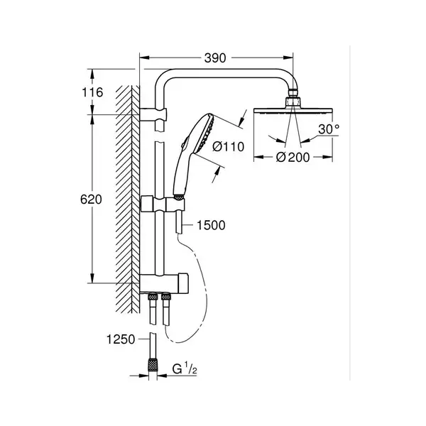 Grohe Tempesta Душевая система, хром (26981001)